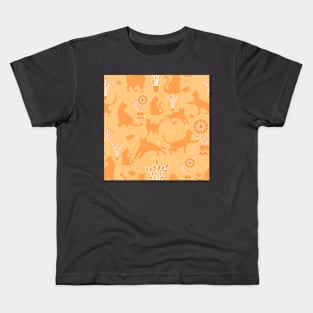 Kitties and Flowers Pumpkin Kids T-Shirt